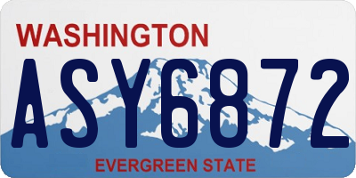 WA license plate ASY6872