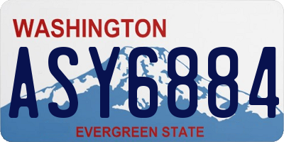 WA license plate ASY6884