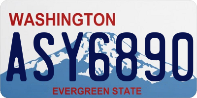 WA license plate ASY6890