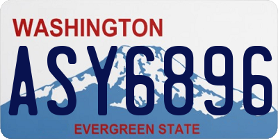 WA license plate ASY6896
