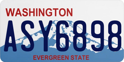 WA license plate ASY6898