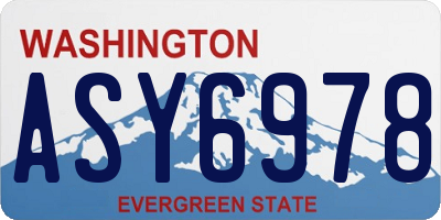 WA license plate ASY6978