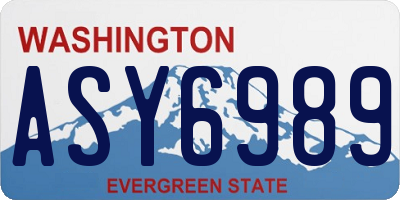 WA license plate ASY6989