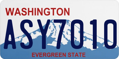 WA license plate ASY7010
