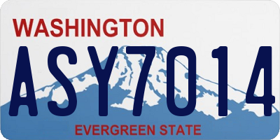 WA license plate ASY7014
