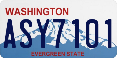 WA license plate ASY7101