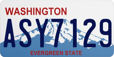 WA license plate ASY7129
