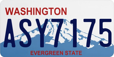 WA license plate ASY7175