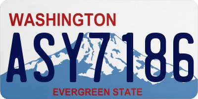 WA license plate ASY7186