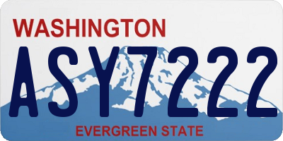 WA license plate ASY7222