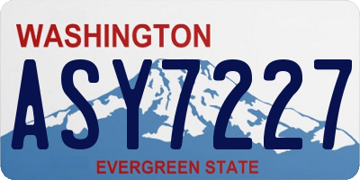 WA license plate ASY7227