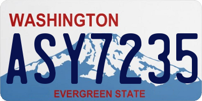 WA license plate ASY7235