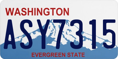 WA license plate ASY7315