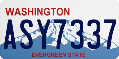 WA license plate ASY7337