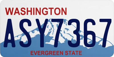 WA license plate ASY7367