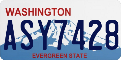 WA license plate ASY7428