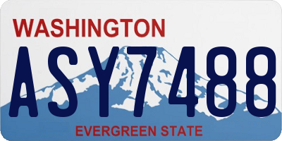 WA license plate ASY7488
