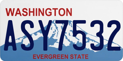 WA license plate ASY7532
