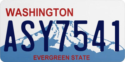 WA license plate ASY7541