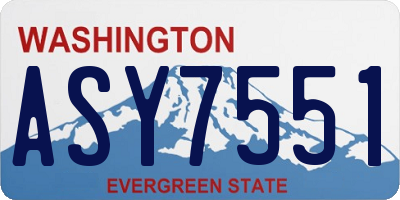 WA license plate ASY7551