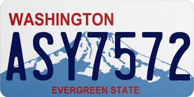 WA license plate ASY7572