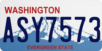 WA license plate ASY7573