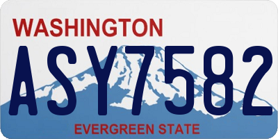 WA license plate ASY7582