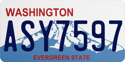 WA license plate ASY7597