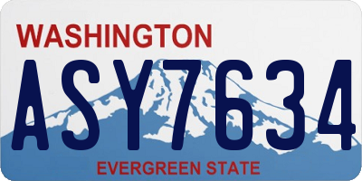 WA license plate ASY7634
