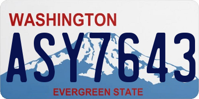 WA license plate ASY7643