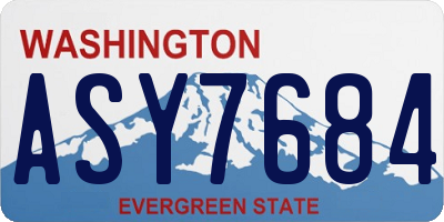 WA license plate ASY7684