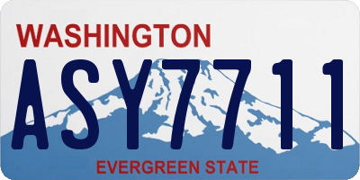 WA license plate ASY7711