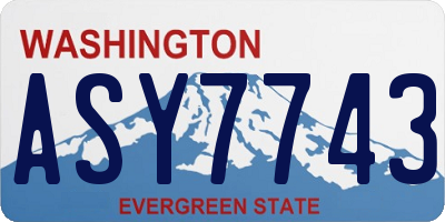 WA license plate ASY7743