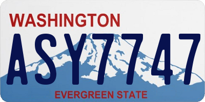 WA license plate ASY7747