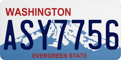 WA license plate ASY7756
