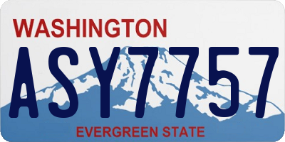 WA license plate ASY7757