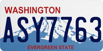 WA license plate ASY7763