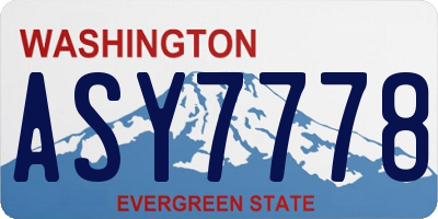 WA license plate ASY7778