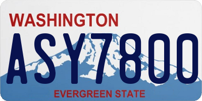 WA license plate ASY7800
