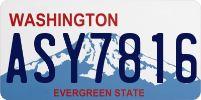 WA license plate ASY7816