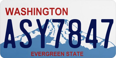 WA license plate ASY7847