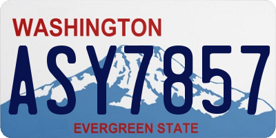 WA license plate ASY7857