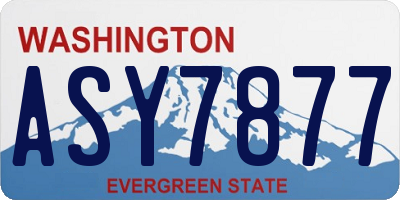 WA license plate ASY7877