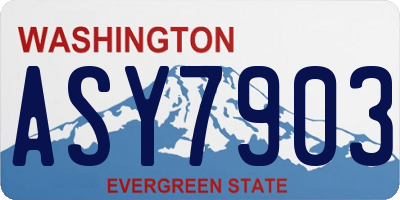 WA license plate ASY7903