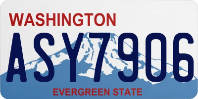 WA license plate ASY7906