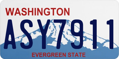 WA license plate ASY7911