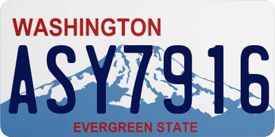 WA license plate ASY7916