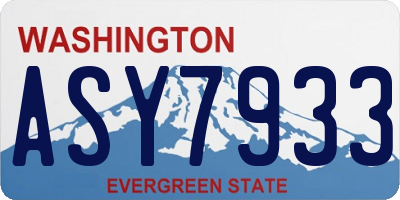 WA license plate ASY7933