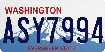 WA license plate ASY7994