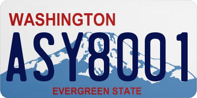 WA license plate ASY8001